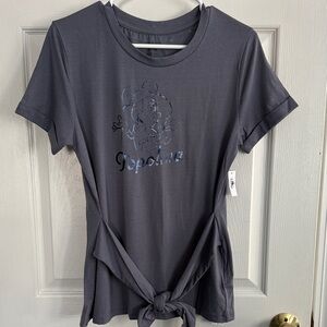 NWT Disney Women's Minnie Mouse Graphic Tie-Front Top